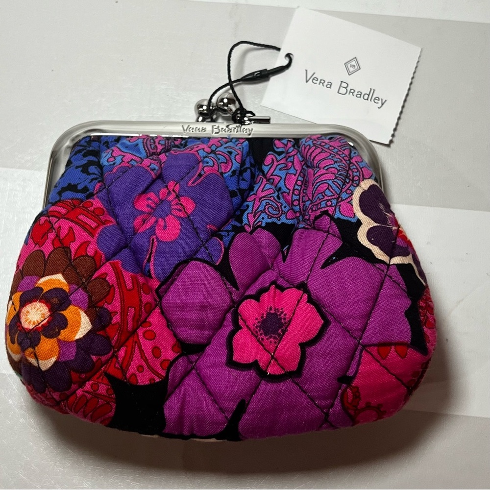 Vera Bradley Floral Fiesta kiss coin purse